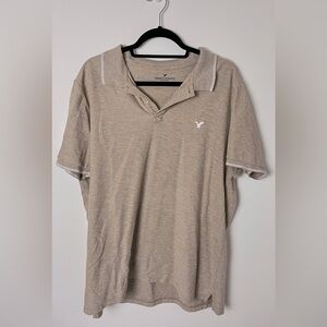 American Eagle Outfitters Men's Beige Polo Shirt